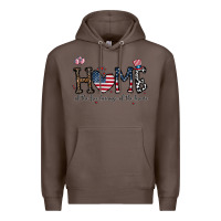 Coffee home of the free beacuse of the brave Premium Hoodie - CowhideDigitalArt