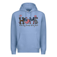 Colony Blue home of the free beacuse of the brave Premium Hoodie - CowhideDigitalArt
