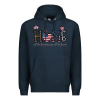 Navy home of the free beacuse of the brave Premium Hoodie - CowhideDigitalArt