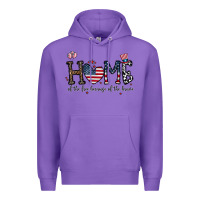Purple home of the free beacuse of the brave Premium Hoodie - CowhideDigitalArt