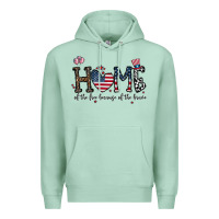 Seafoam home of the free beacuse of the brave Premium Hoodie - CowhideDigitalArt