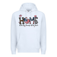 White home of the free beacuse of the brave Premium Hoodie - CowhideDigitalArt