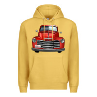 Antique Gold western red truck front view Premium Hoodie - FaDigitalArtStudio