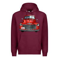 Burgundy western red truck front view Premium Hoodie - FaDigitalArtStudio