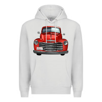 Dove Grey western red truck front view Premium Hoodie - FaDigitalArtStudio