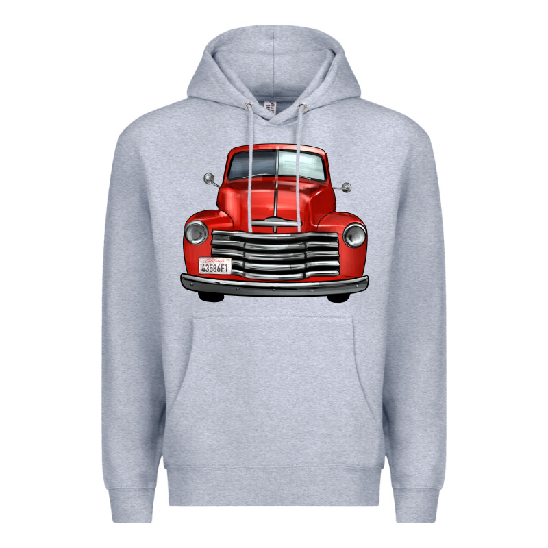 Western Red Truck Front View Premium Hoodie by FaDigitalArtStudio | Teevron