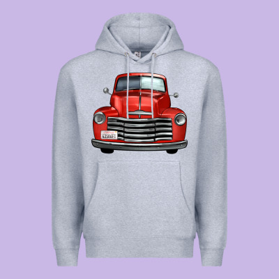 Western Red Truck Front View Premium Hoodie Designed By Fadigitalartstudio