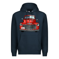 Navy western red truck front view Premium Hoodie - FaDigitalArtStudio