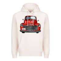 Pale Pink western red truck front view Premium Hoodie - FaDigitalArtStudio