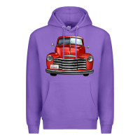 Purple western red truck front view Premium Hoodie - FaDigitalArtStudio