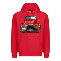 Red western red truck front view Premium Hoodie - FaDigitalArtStudio