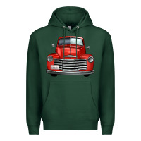Sports Green western red truck front view Premium Hoodie - FaDigitalArtStudio