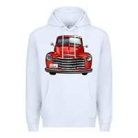 White western red truck front view Premium Hoodie - FaDigitalArtStudio