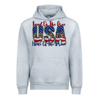 Heather Grey land of the free usa Urban Hoodie - RacoonDesign