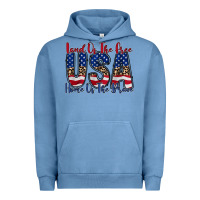 Pigment Pebble Blue land of the free usa Urban Hoodie - RacoonDesign