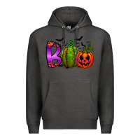 Charcoal Heather boo halloween Premium Hoodie - RacoonDesign