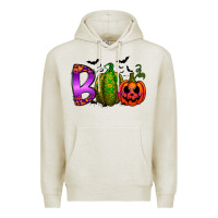 Oatmeal Heather boo halloween Premium Hoodie - RacoonDesign