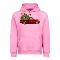 Fuchsia Pink christmas trees truck Urban Hoodie - FaDigitalArtStudio