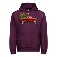 Mauve Wine christmas trees truck Urban Hoodie - FaDigitalArtStudio