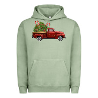 Pigment Oil Green christmas trees truck Urban Hoodie - FaDigitalArtStudio