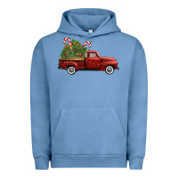 Pigment Pebble Blue christmas trees truck Urban Hoodie - FaDigitalArtStudio