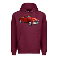 Burgundy western red truck right 34 view 1 Premium Hoodie - FaDigitalArtStudio