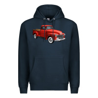 Navy western red truck right 34 view 1 Premium Hoodie - FaDigitalArtStudio
