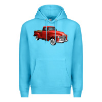 Ocean Blue western red truck right 34 view 1 Premium Hoodie - FaDigitalArtStudio