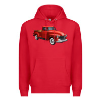 Red western red truck right 34 view 1 Premium Hoodie - FaDigitalArtStudio