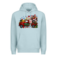 Blue Mist christmas farm animals truck Premium Hoodie - RacoonDesign