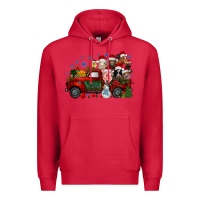 Cardinal christmas farm animals truck Premium Hoodie - RacoonDesign