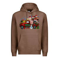 Chestnut christmas farm animals truck Premium Hoodie - RacoonDesign