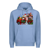 Colony Blue christmas farm animals truck Premium Hoodie - RacoonDesign
