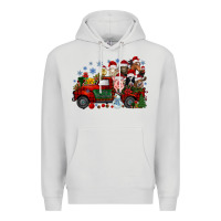Dove Grey christmas farm animals truck Premium Hoodie - RacoonDesign