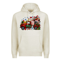 Oatmeal Heather christmas farm animals truck Premium Hoodie - RacoonDesign