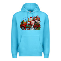 Ocean Blue christmas farm animals truck Premium Hoodie - RacoonDesign