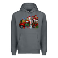 Rock christmas farm animals truck Premium Hoodie - RacoonDesign