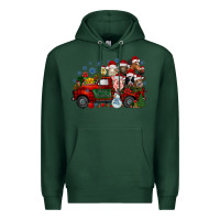Sports Green christmas farm animals truck Premium Hoodie - RacoonDesign