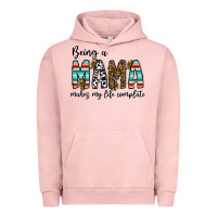 Pigment Salmon being mama makes my life complate Urban Hoodie - CowhideDigitalArt