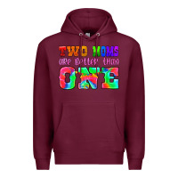Burgundy two moms are better than one Premium Hoodie - HRA Design Shop