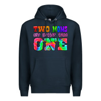 Navy two moms are better than one Premium Hoodie - HRA Design Shop