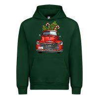Forest Green christmas trees truck Urban Hoodie - FaDigitalArtStudio