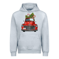 Heather Grey christmas trees truck Urban Hoodie - FaDigitalArtStudio