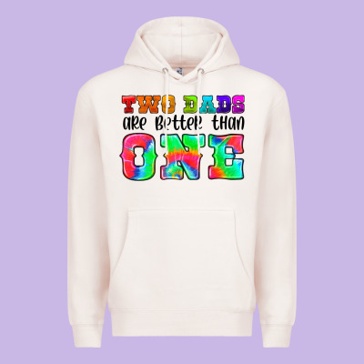 Two Dads Are Better Than One Premium Hoodie Designed By Hra Design Shop