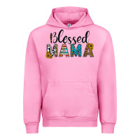 Fuchsia Pink blessed mama Urban Hoodie - CowhideDigitalArt