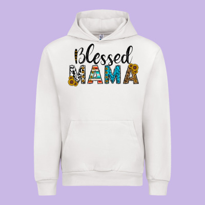 Blessed Mama Urban Hoodie Designed By Cowhidedigitalart