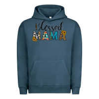 Pigment Midnight Navy blessed mama Urban Hoodie - CowhideDigitalArt
