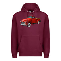 Burgundy western red truck right 34 view Premium Hoodie - FaDigitalArtStudio