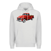 Dove Grey western red truck right 34 view Premium Hoodie - FaDigitalArtStudio