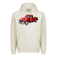 Oatmeal Heather western red truck right 34 view Premium Hoodie - FaDigitalArtStudio